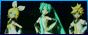 animation of the 3D models for the 'holograms' of hatsune miku and kagamine rin and len played at miku expo and adjacent concerts