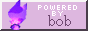 'powered by bob' with a spinning 3D model of a happy bob from animal crossing
