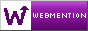 web mentions button with a decorative letter W against a purple gradient
