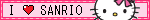 i love sanrio, with hello kitty to the side