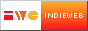 indie web button with the community logo on an orange gradient