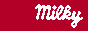 the logo and character mascot for the 'milky' japanese candy brand