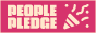 People Pledge Party button, pink/cream