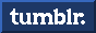 dark blue button with a pixelated tumblr logo on it in white