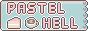 pink pixel text that says 'pastel hello' with cute food pixel art underneath