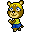 pixel sprite of paula, a bear villager from animal crossing
